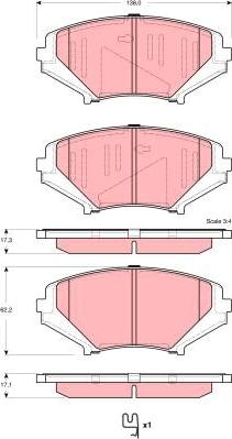 TRW GDB3356 - Brake Pad Set, disc brake autospares.lv