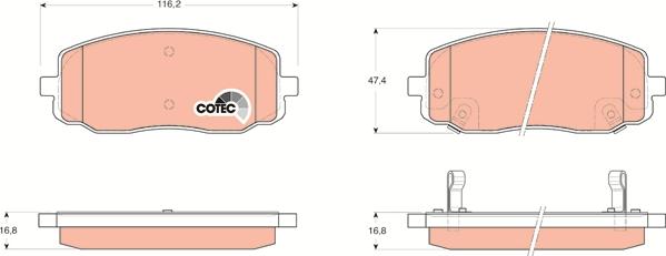 TRW GDB3369AT - Brake Pad Set, disc brake autospares.lv