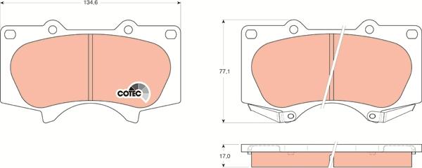 TRW GDB3364AT - Brake Pad Set, disc brake autospares.lv