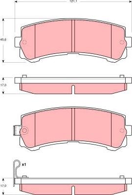 TRW GDB3362 - Brake Pad Set, disc brake autospares.lv