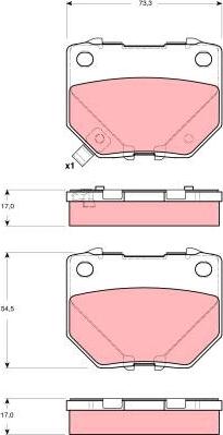 TRW GDB3308 - Brake Pad Set, disc brake autospares.lv