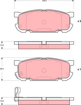 TRW GDB3303 - Brake Pad Set, disc brake autospares.lv