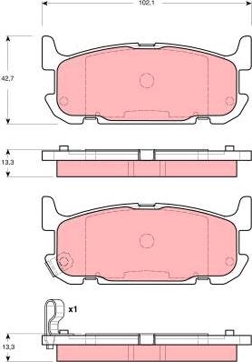 TRW GDB3318 - Brake Pad Set, disc brake autospares.lv