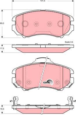 TRW GDB3386AT - Brake Pad Set, disc brake autospares.lv