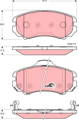 TRW GDB3386 - Brake Pad Set, disc brake autospares.lv