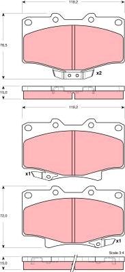 TRW GDB3383 - Brake Pad Set, disc brake autospares.lv