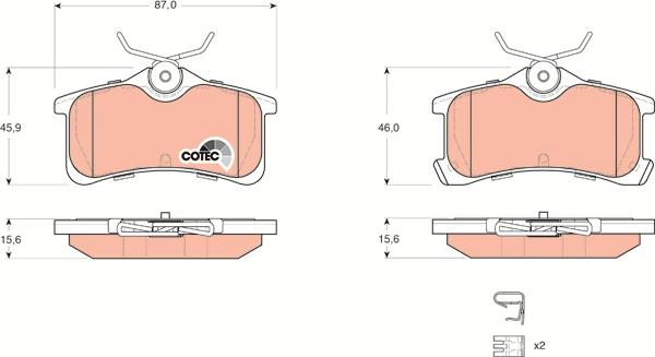 TRW GDB3334 - Brake Pad Set, disc brake autospares.lv