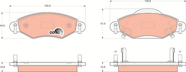 TRW GDB3324 - Brake Pad Set, disc brake autospares.lv