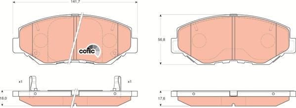 TRW GDB3325 - Brake Pad Set, disc brake autospares.lv