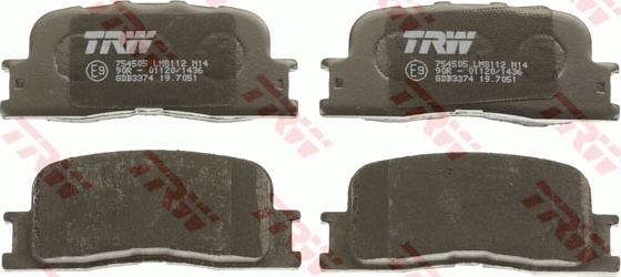 TRW GDB3374 - Brake Pad Set, disc brake autospares.lv