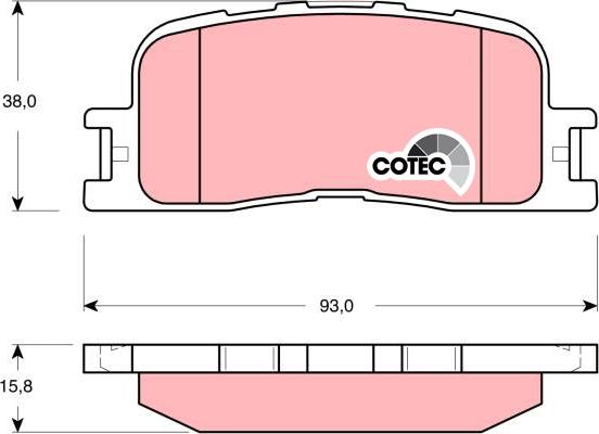 TRW GDB3374 - Brake Pad Set, disc brake autospares.lv