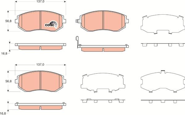 TRW GDB3371DT - Brake Pad Set, disc brake autospares.lv