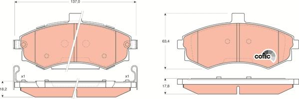 TRW GDB3378 - Brake Pad Set, disc brake autospares.lv