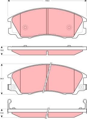 TRW GDB3299DT - Brake Pad Set, disc brake autospares.lv