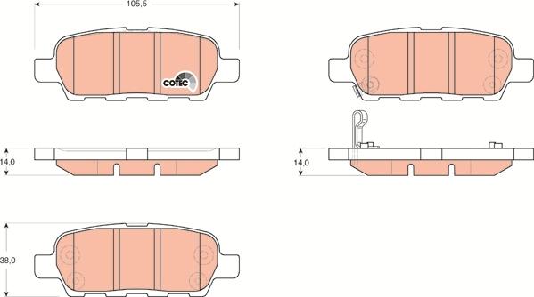 TRW GDB3294DT - Brake Pad Set, disc brake autospares.lv