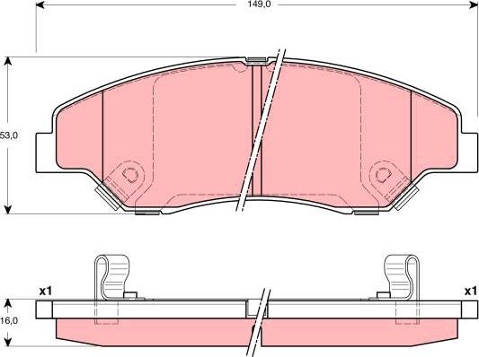 TRW GDB3241 - Brake Pad Set, disc brake autospares.lv