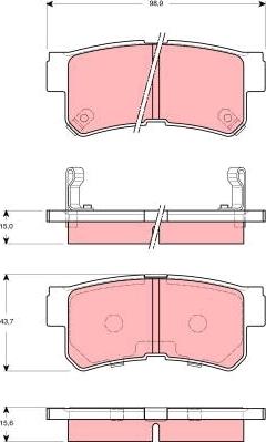 TRW GDB3258 - Brake Pad Set, disc brake autospares.lv