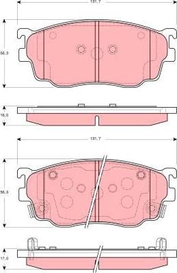 TRW GDB3253 - Brake Pad Set, disc brake autospares.lv