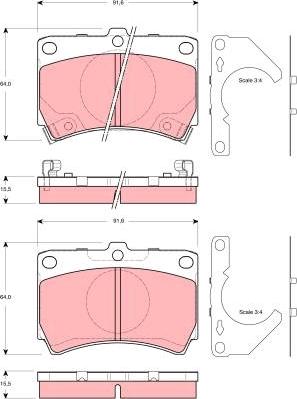 TRW GDB3252 - Brake Pad Set, disc brake autospares.lv