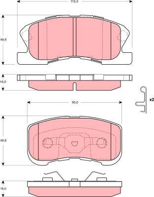 TRW GDB3266 - Brake Pad Set, disc brake autospares.lv