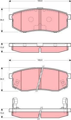 TRW GDB3260 - Brake Pad Set, disc brake autospares.lv