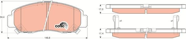 TRW GDB3268AT - Brake Pad Set, disc brake autospares.lv