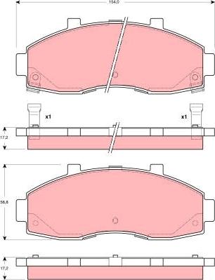 TRW GDB3263 - Brake Pad Set, disc brake autospares.lv