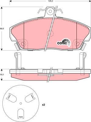 TRW GDB3267 - Brake Pad Set, disc brake autospares.lv