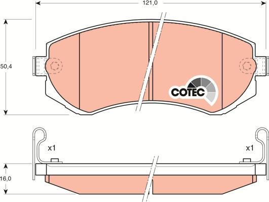 TRW GDB3208 - Brake Pad Set, disc brake autospares.lv