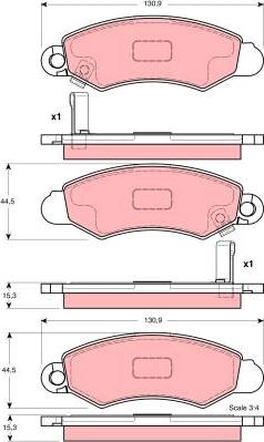 TRW GDB3215 - Brake Pad Set, disc brake autospares.lv