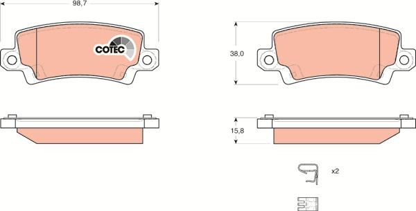 TRW GDB3289 - Brake Pad Set, disc brake autospares.lv