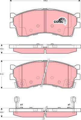 TRW GDB3285 - Brake Pad Set, disc brake autospares.lv