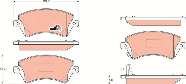 TRW GDB3288 - Brake Pad Set, disc brake autospares.lv