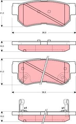 TRW GDB3282 - Brake Pad Set, disc brake autospares.lv