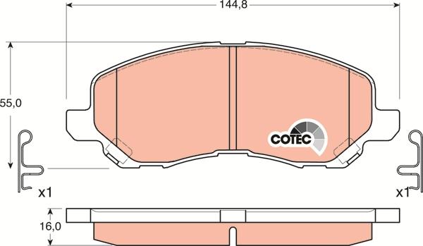 TRW GDB3287 - Brake Pad Set, disc brake autospares.lv