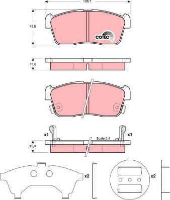 TRW GDB3236 - Brake Pad Set, disc brake autospares.lv