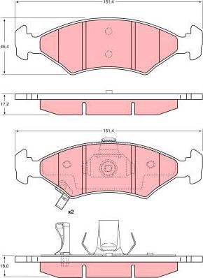 TRW GDB3224 - Brake Pad Set, disc brake autospares.lv