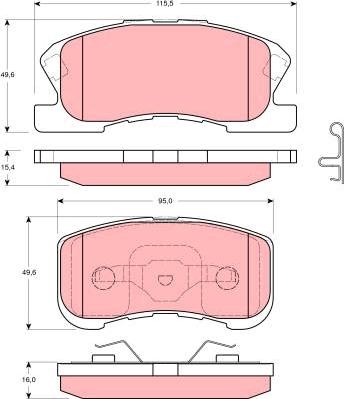 TRW GDB3220 - Brake Pad Set, disc brake autospares.lv