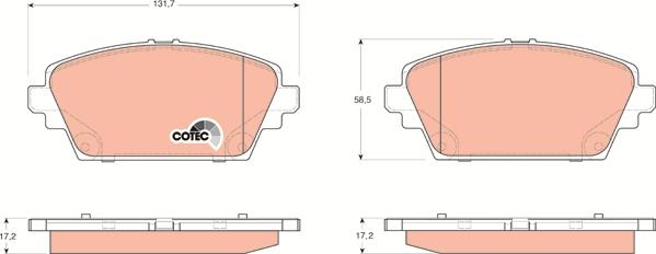 TRW GDB3227 - Brake Pad Set, disc brake autospares.lv