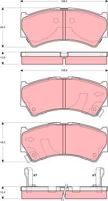 TRW GDB3275 - Brake Pad Set, disc brake autospares.lv