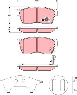 TRW GDB3276 - Brake Pad Set, disc brake autospares.lv