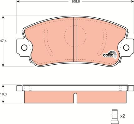 TRW GDB297 - Brake Pad Set, disc brake autospares.lv