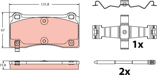 TRW GDB2448 - Brake Pad Set, disc brake autospares.lv