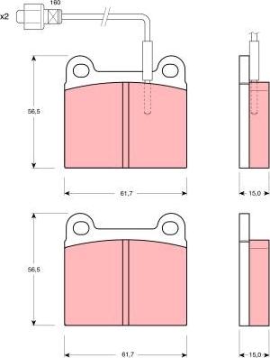 TRW GDB240 - Brake Pad Set, disc brake autospares.lv