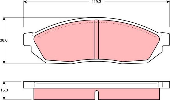 TRW GDB254 - Brake Pad Set, disc brake autospares.lv