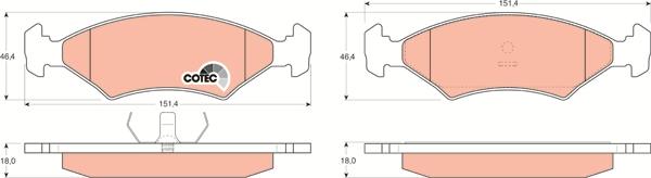 TRW GDB255 - Brake Pad Set, disc brake autospares.lv