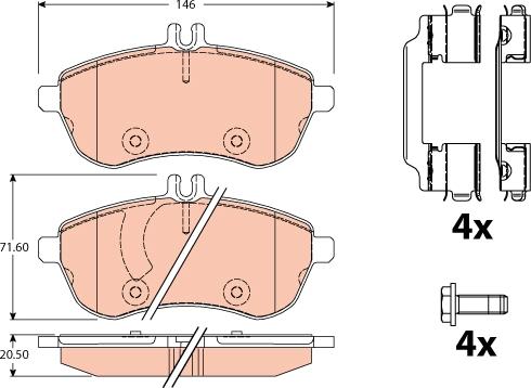 TRW GDB2056 - Brake Pad Set, disc brake autospares.lv