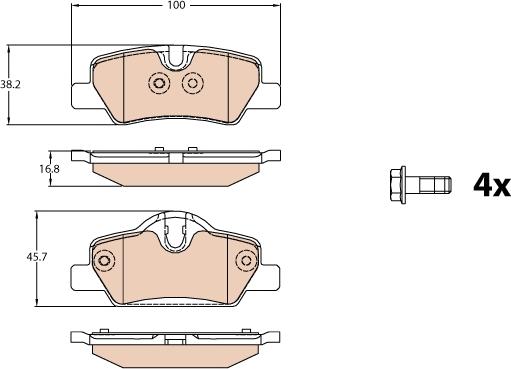 TRW GDB2088 - Brake Pad Set, disc brake autospares.lv