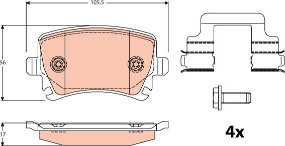 TRW GDB2083 - Brake Pad Set, disc brake autospares.lv