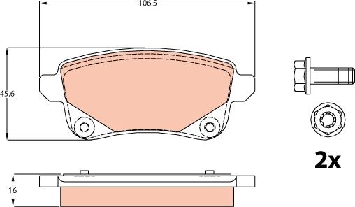 TRW GDB2082 - Brake Pad Set, disc brake autospares.lv